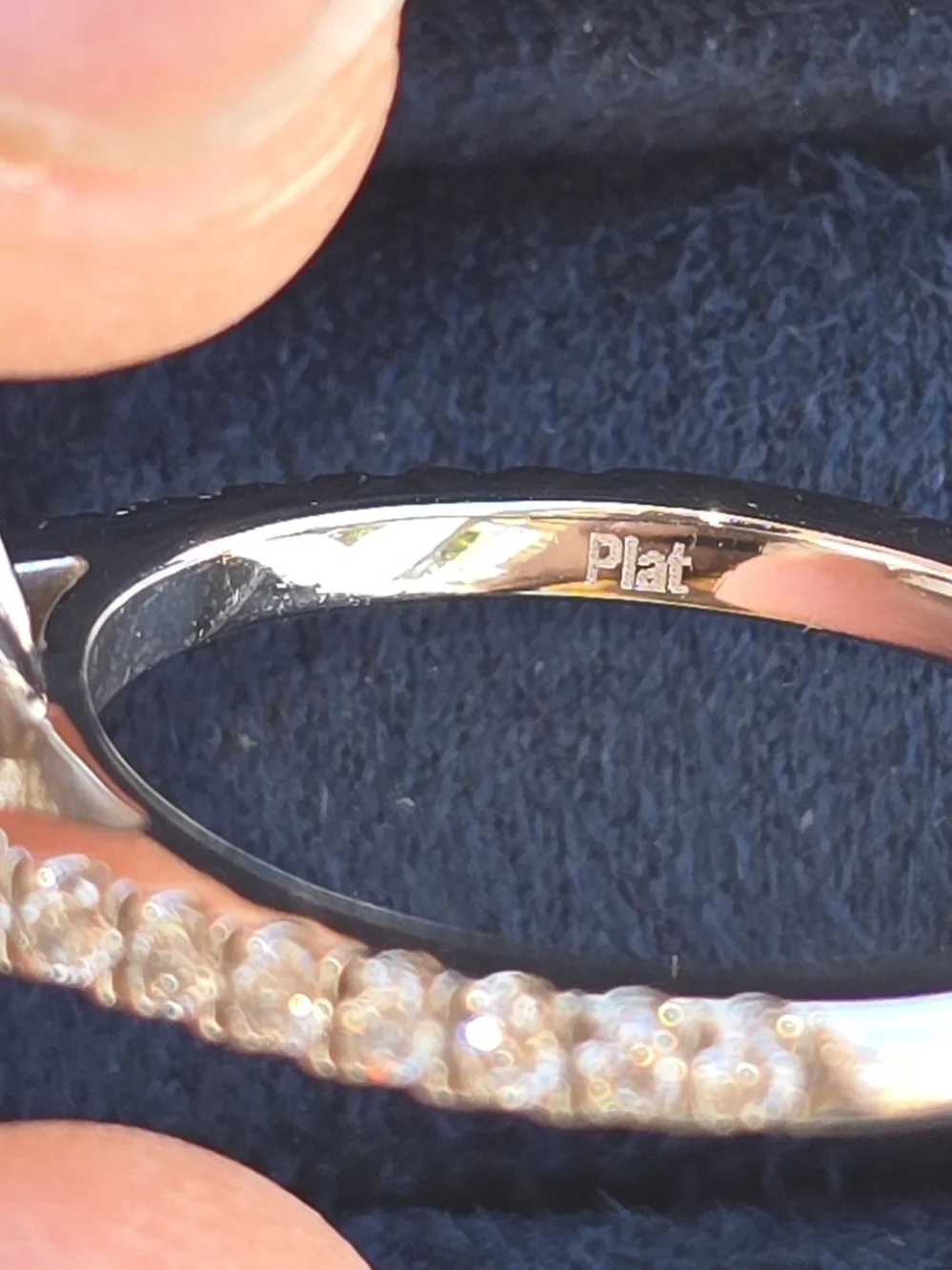 Platinum Radiant Halo Diamond Engagement Ring Sz 8